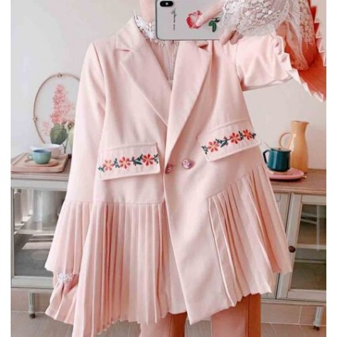 L539 Custom Made to order Spandex cotton Women's Lapel Loose Casual Mid-Length Coat Regular Size XS S M L XL & Plus size 1x-10x (SZ16-52)